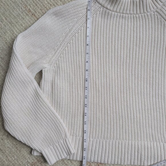 100% Cotton Shaker Stitch Sweater in Bone White - XS Crop - Picture 6 of 7